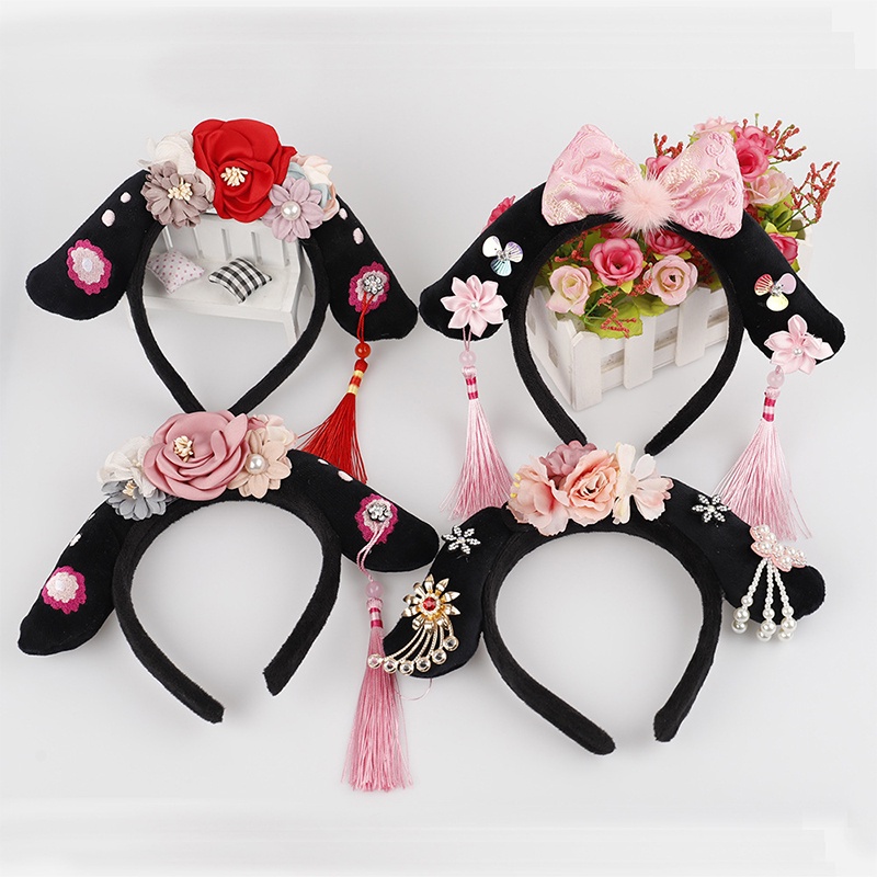 Cài tóc tua rua đính hoa phong cách Trung Hoa cổ điển dễ thương cho bé gái