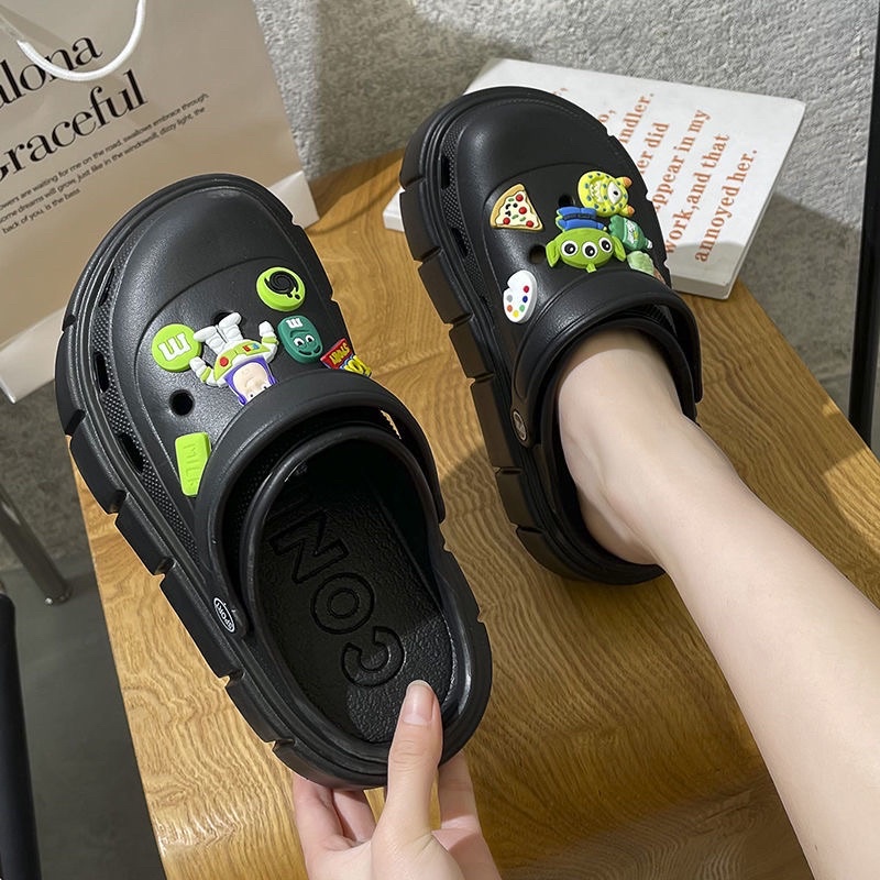 Dép Cross nữ đế cao siêu nhẹ kèm Sticker phong cách Hàn Quốc (nhận sỉ giá tốt)