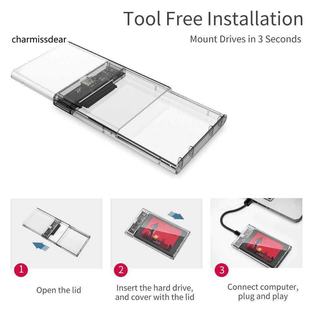 Hộp đựng ổ cứng SSD chuyển đổi Type-C USB 3.1 sang 2.5inch SATA | BigBuy360 - bigbuy360.vn