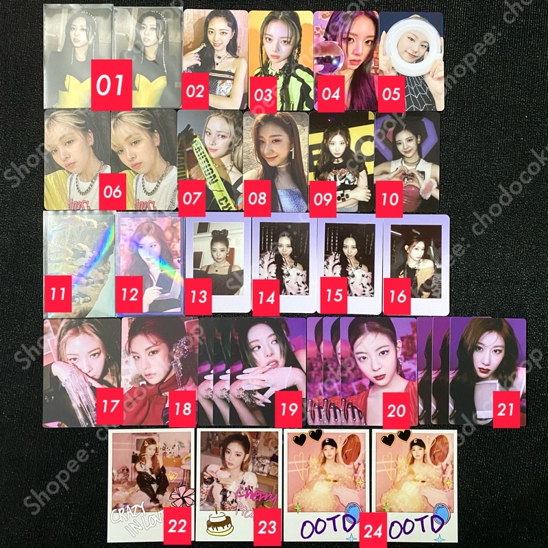 Thẻ ảnh ITZY Yuna Ryujin Yeji Lia Chaeryeong