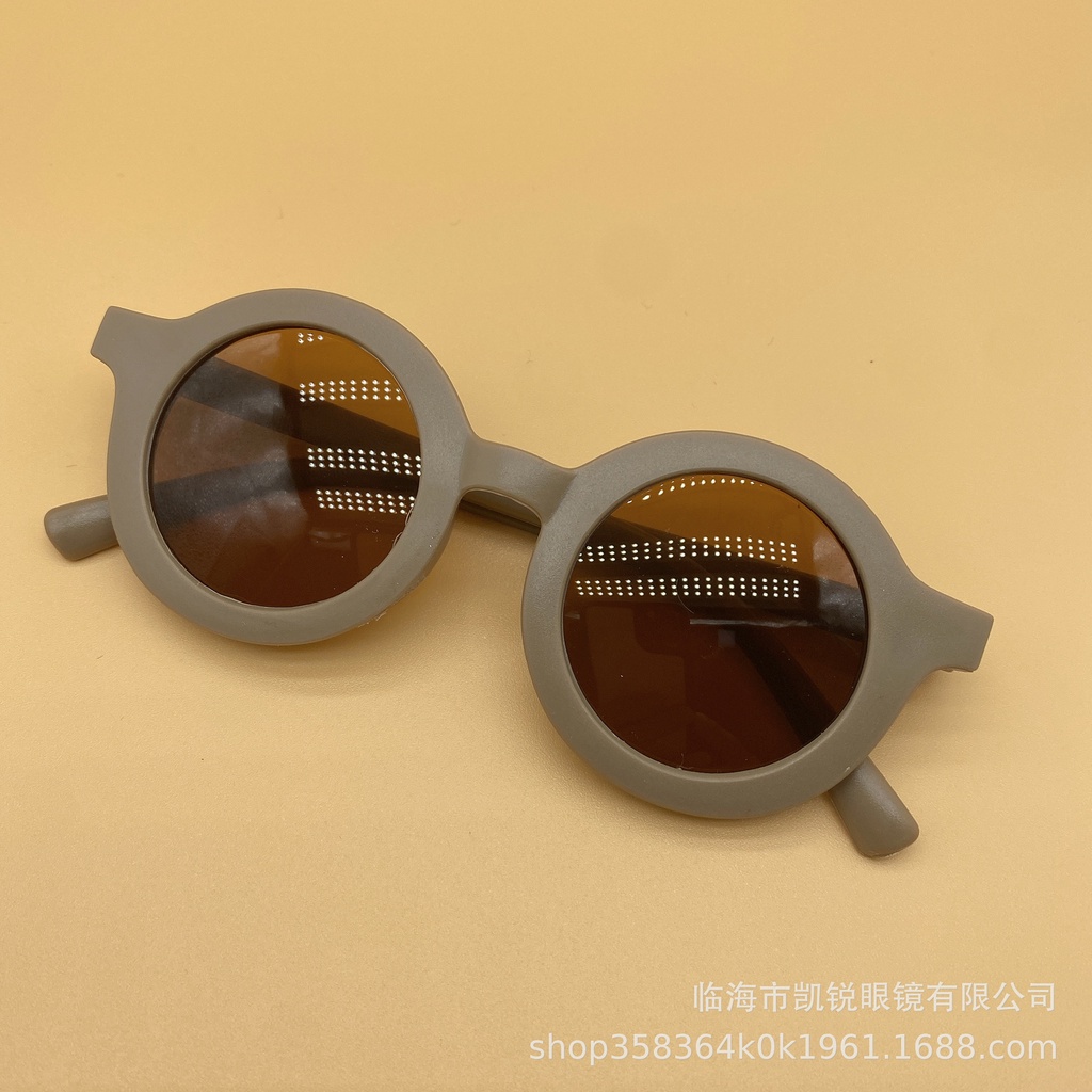 Kính Râm Trẻ Em Tròn Mờ Thích Hợp Cho Bé 1-8 Tuổi