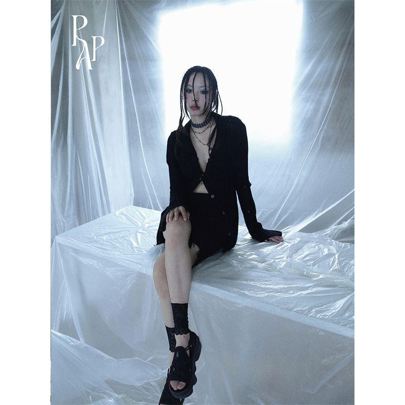 Pit a pat Set Áo Sweater Dệt Kim Dáng Ôm Phối Chân Váy Thời Trang Mùa Thu Dành Cho Bạn Nữ