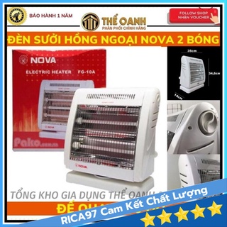 Quạt sưởi, máy sưởi hồng ngoại NOVA Máy Sưởi Mini 2 đèn halogen giữ ấm mùa đông có chế độ quay
