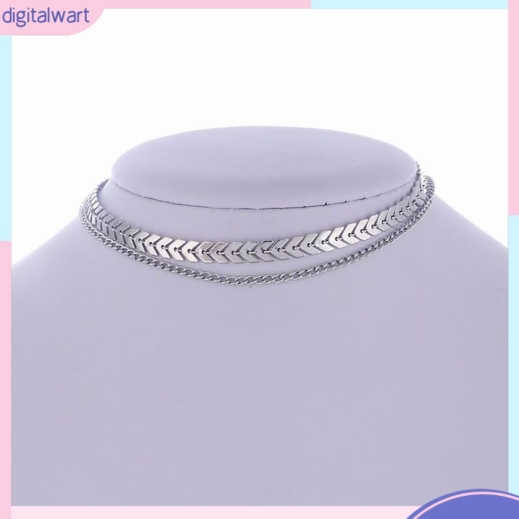 Vòng cổ choker 2 tầng hình xương cá quấn tròn cá tính sang trọng cho nữ