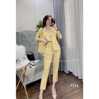Sét vest công sở kèm áo lụa Y214