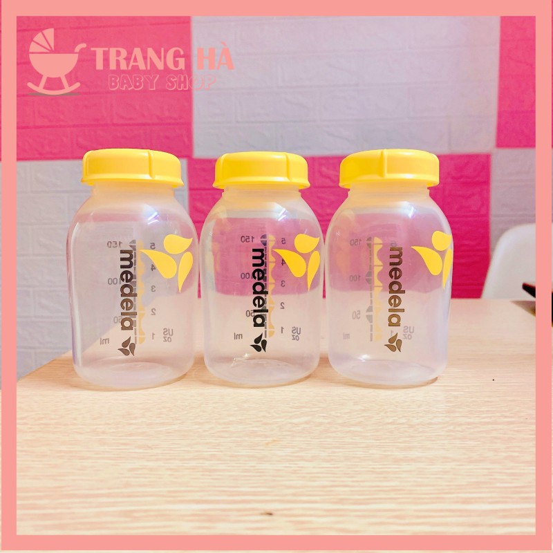 🍒𝑳𝒐𝒈𝒐 𝑴𝒂̀𝒖🍒 Bình trữ sữa Medela 150ml chính hãng - logo màu🍒