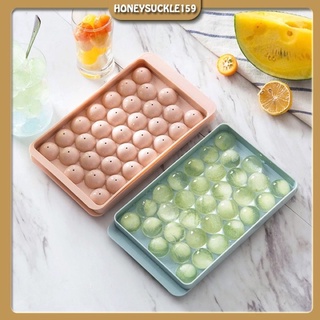 Khay đá tròn tủ lạnh 33 viên, khuôn làm đá có nắp đậy thông minh hình bi K-House Smart