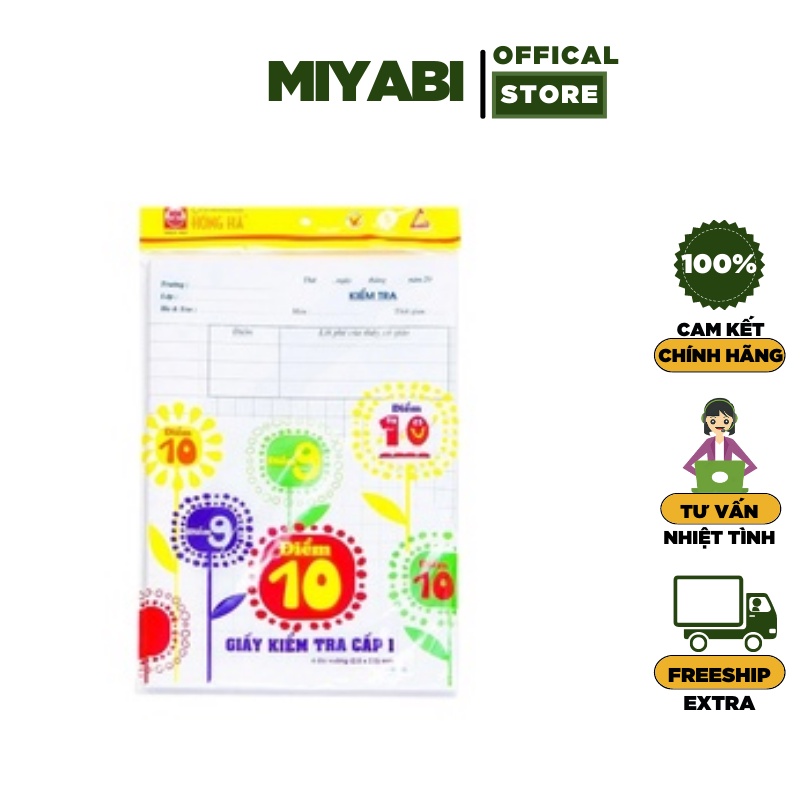 Giấy kiểm tra Hồng Hà cấp 1 - ô ly dành cho học sinh cao cấp