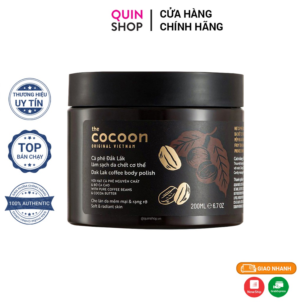 Tẩy Da Chết Cà Phê Đăk Lăk &amp; Đường Thốt Nốt The Cocoon Dak Lak Coffee &amp; An Giang Palmyra Palm Sugar Body Polish