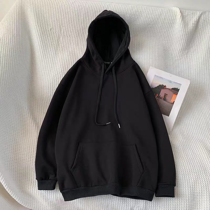 Áo hoodie trơn nỉ bông Unisex PPMEN form rộng phong cách Ulzzang | BigBuy360 - bigbuy360.vn