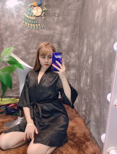 Áo choàng ngủ phi lụa nhiều màu | BigBuy360 - bigbuy360.vn