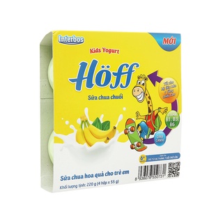 Vỉ 4 hộp sữa chua, váng sữa trẻ em hoff