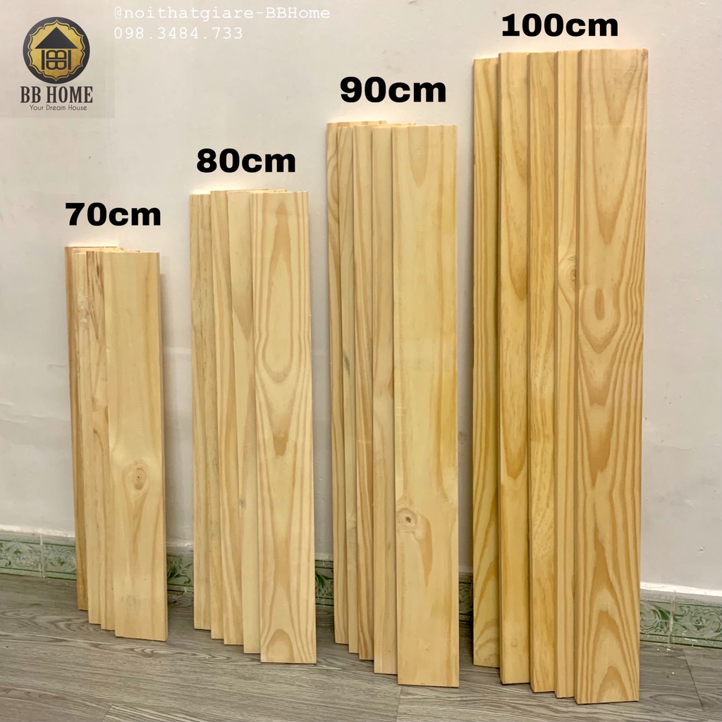 Tấm ván gỗ thông dày 1,3cm x rộng 10cm dài 100-90-80-70cm đã bào láng mịn