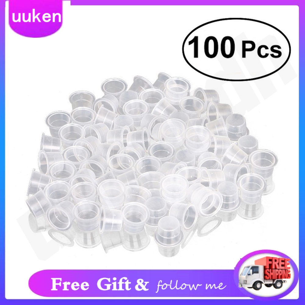 Set 100 cốc nhựa đựng mực xăm cỡ vừa/lớn tiện dụng