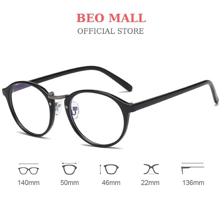 Mắt kính nữ giả cận BEOMALL thiết kế thanh mảnh tinh tế nhiều màu sắc chất liệu nhựa dẻo cao cấp 8311