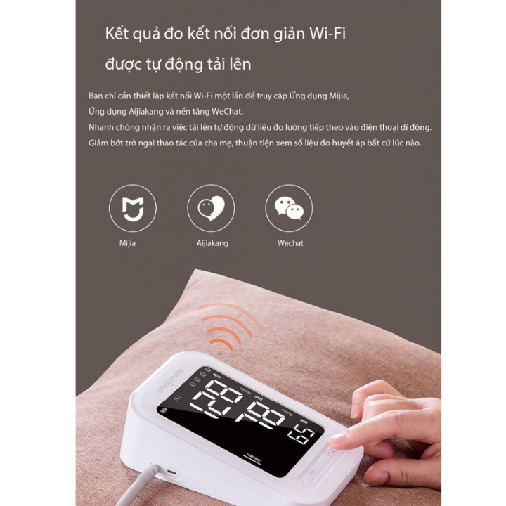 Máy đo huyết áp xiaomi, đo lường kép cho 2 người riêng biệt, lưu kết quả trên điện thoại qua app Mihome - BH 12 tháng