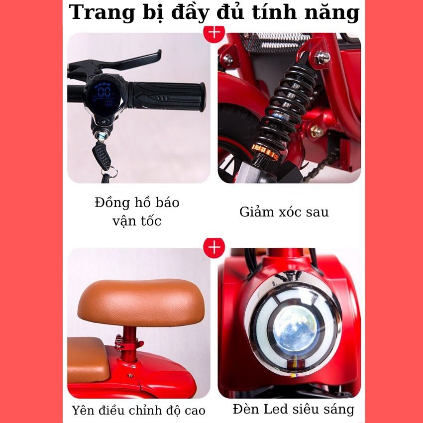 Xe điện Hot Girl LIHAZE - Pin 15A, Thông minh, Thanh lịch, nhỏ gọn, Chở thú cưng Dạo phố.
