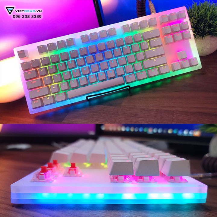 Bàn phím cơ Womier K87 led RGB, hot swap, gateron switch