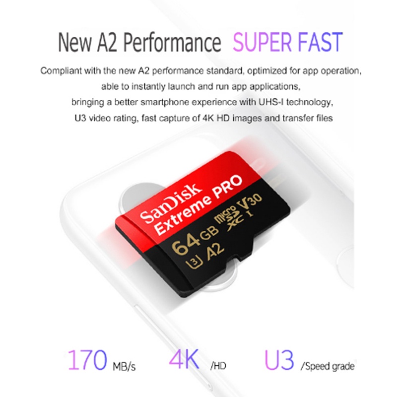 Thẻ Nhớ micro SD 95MB / s 16GB 32GB 64GB Class10 U3 cartao de memoria Hiệu SanDisk