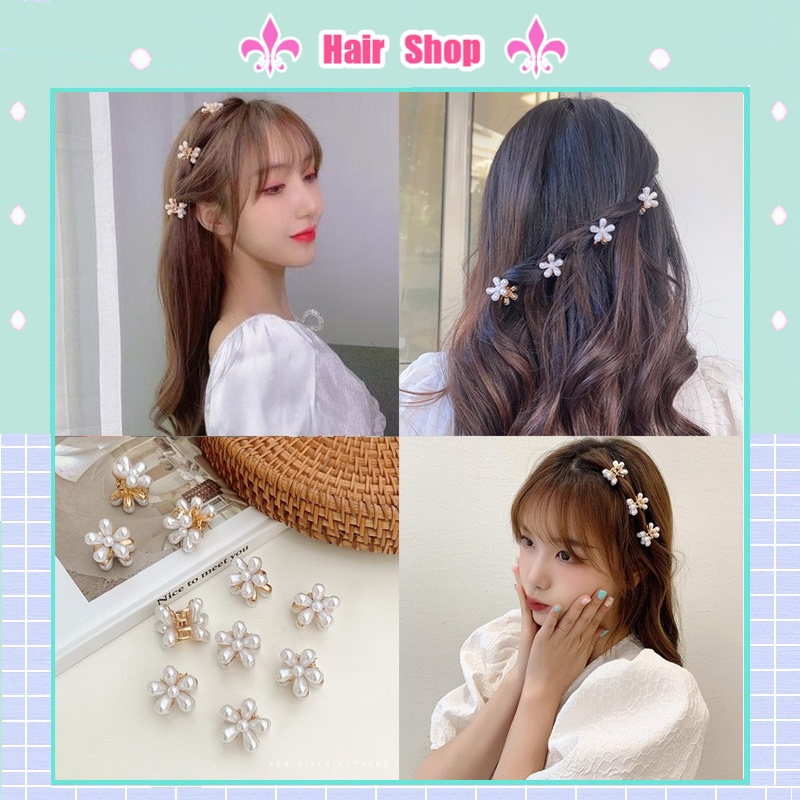 Kẹp tóc đính hạt ngọc trai nhân tạo phong cách Hàn Quốc xinh xắn dành cho nữ