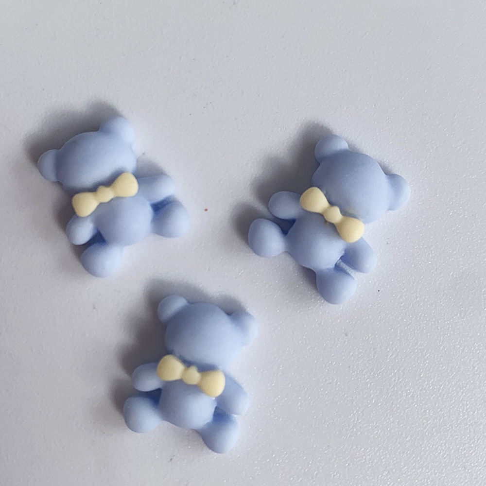 [Hàng mới về] Bộ 10 phụ kiện đính trang trí móng tay nghệ thuật kiểu gấu 3D nhiều màu sắc tùy chọn đáng yêu