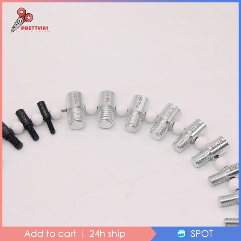 [Prettyia1] Bộ Dụng Cụ Đo Kích Thước Ren 14 inch &amp; 12 Thước Đo Cho inch Và Đai Ốc Metric