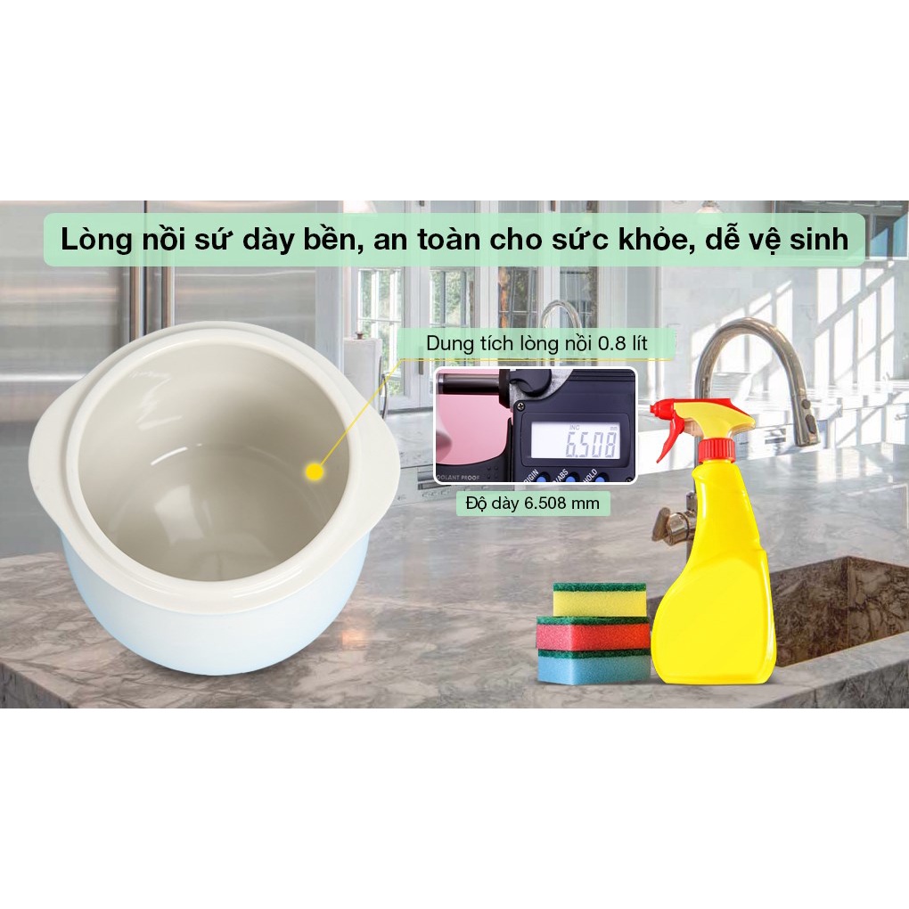 Nồi nấu chậm Bear 0.8 lít DDZ-A08G2 - Bảo hành chính hãng 18 tháng