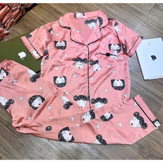 ĐỒ BỘ PIJAMA CHẤT LỤA SATIN LOẠI 1 CỘC TAY QUẦN DÀI MẶC NHÀ FULL VIỀN ( CÓ TÚI)