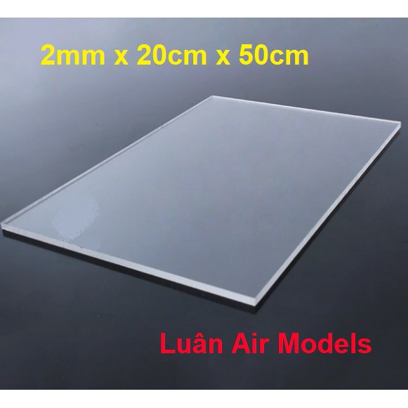 2mm 20x50cm Combo 2 tấm nhựa mica cứng trong suốt làm hồ cá, hộp kính, ốp biển số,cắt theo yêu cầu (VA218x2)- Luân Air