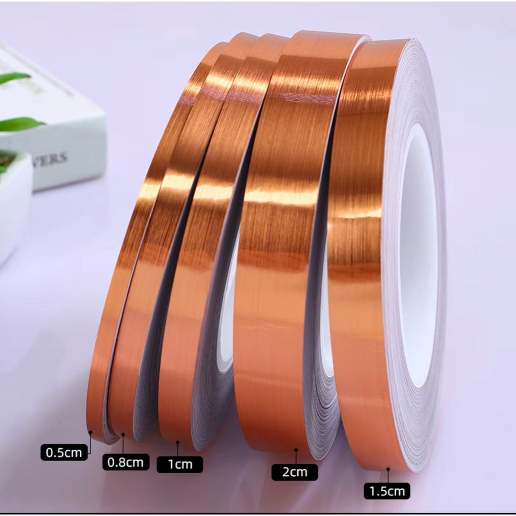 Cuộn chỉ dán viền trang trí nội thất Màu Vàng Đồng Dài 20m Rộng 0.5cm/1cm/1.5cm/2cm