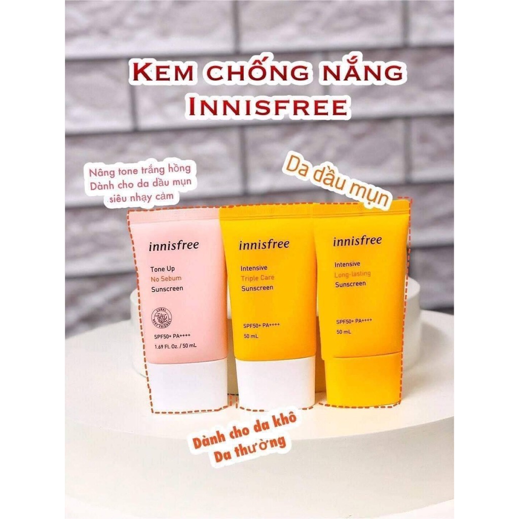 Kem Chống Nắng Innisfree SPF 50+/PA++++ Triple-Shield, Long-lasting, No Sebum