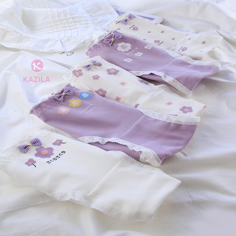 [Mã 12FASHIONSALE1 giảm 10K đơn 50K] Quần lót nữ hoa trắng tím dễ thương, quần lót cotton xuất Nhật Kazila QLH74 | BigBuy360 - bigbuy360.vn
