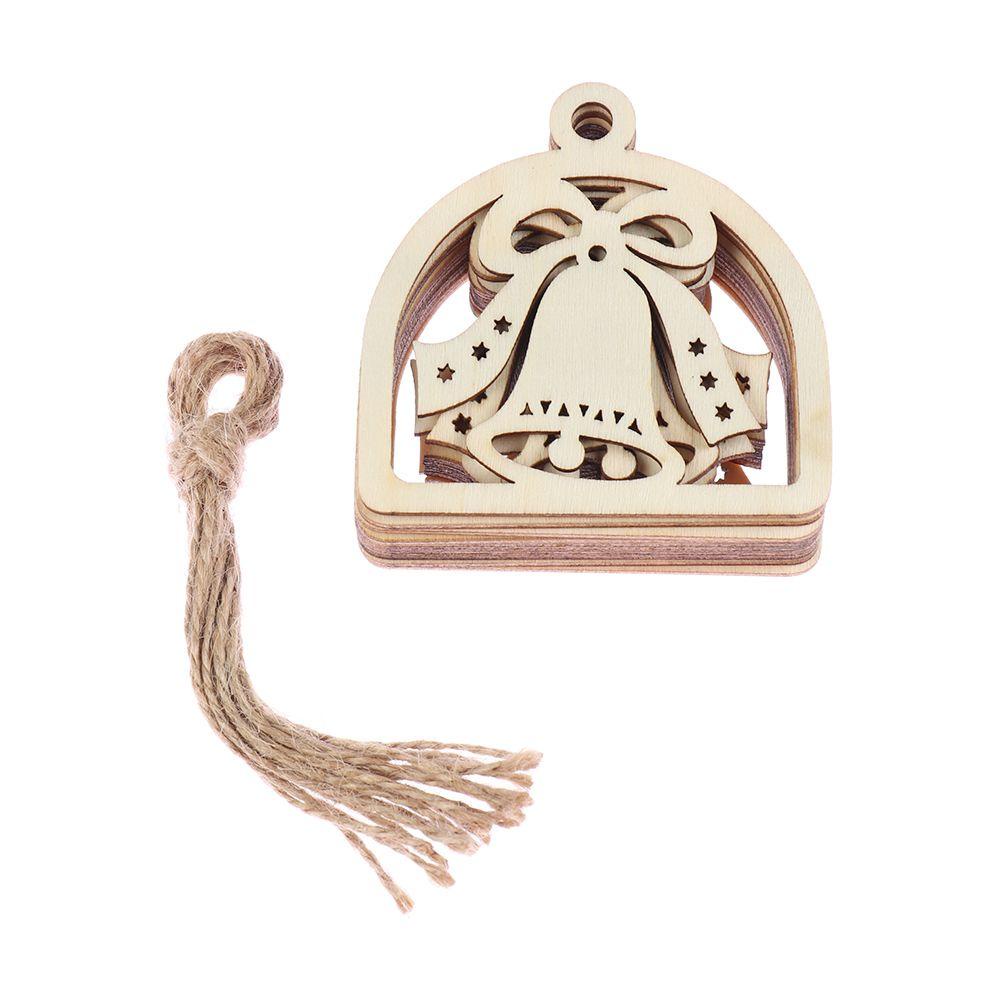 Bộ 10 Chuông Gỗ Trang Trí Giáng Sinh