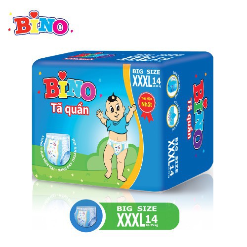 Tã quần Bino Sumo XXXL14 miếng (Cho bé 18-35kg)