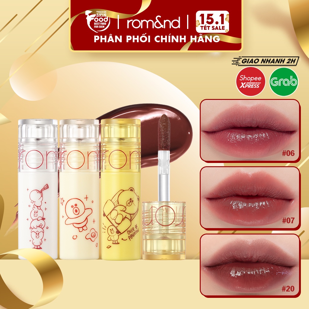 [LINE FRIENDS I romand][Mini 2g] Son Tint Siêu Lì romand LINE FRIENDS Juicy Lasting Tint Mini