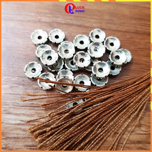 Charm vòng tay kim loại dạng bánh xe chặn khắc chữ T mix vòng tay - Luck Ring