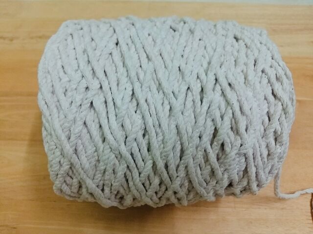 Chùm 10 mét dây thừng cotton 5mm trắng ngà