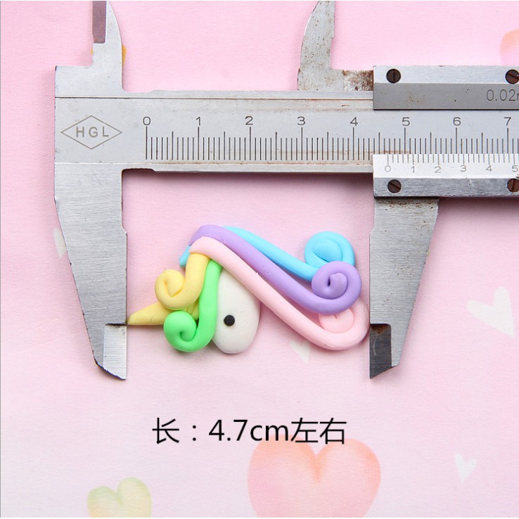 Charm unicorn kỳ lân bờm dài nhiều màu sắc cho các bạn trang trí vỏ ốp điện thoại, dán Jibbitz, DIY