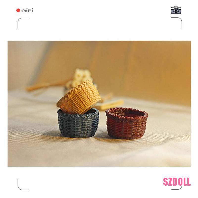 Mô Hình Giỏ Nhựa Mini Trang Trí Nhà Búp Bê 1/6 1/12