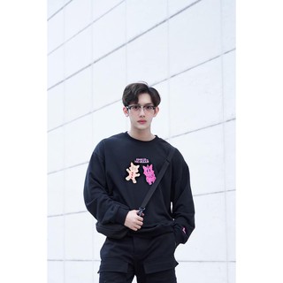 Áo Sweater form rộng CANDY đen - Gumbles Official