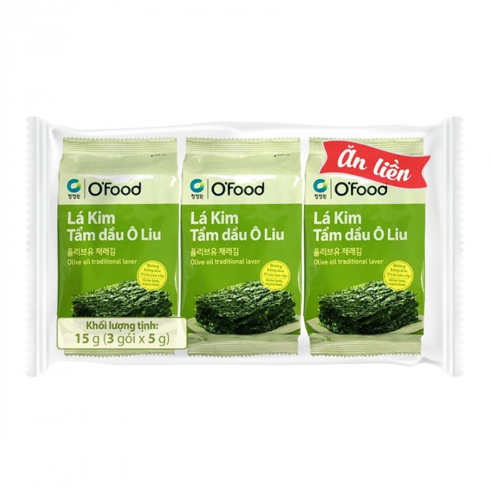 LÁ KIM TẨM DẦU Ô LIU ĂN LIỀN O'FOOD 15G (3 GÓI x 5G)
