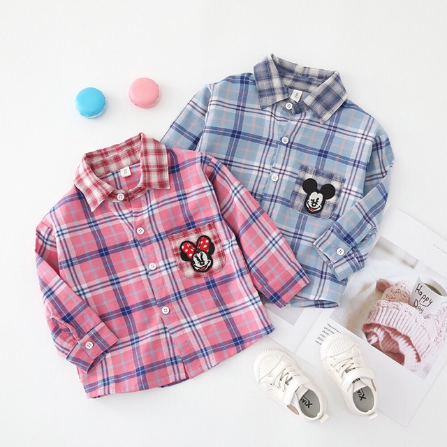 Áo sơ mi kẻ mickey