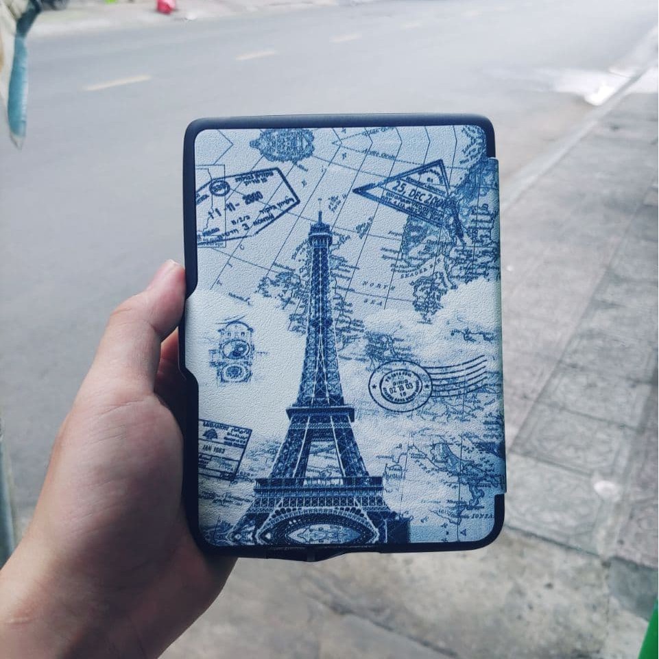 Bao Da Chuyên Dụng Máy Đọc Sách Kobo Clara HD Hoạ Tiết Tháp Eiffel Thiên Hà - Phụ Kiện Xaha