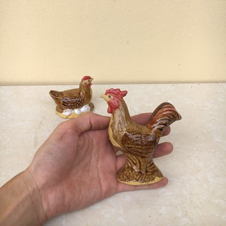 Tiểu cảnh gà trống mái gốm Bát Tràng 1 size