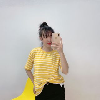 Áo thun form rộng kẻ sọc (dưới 60 kg )