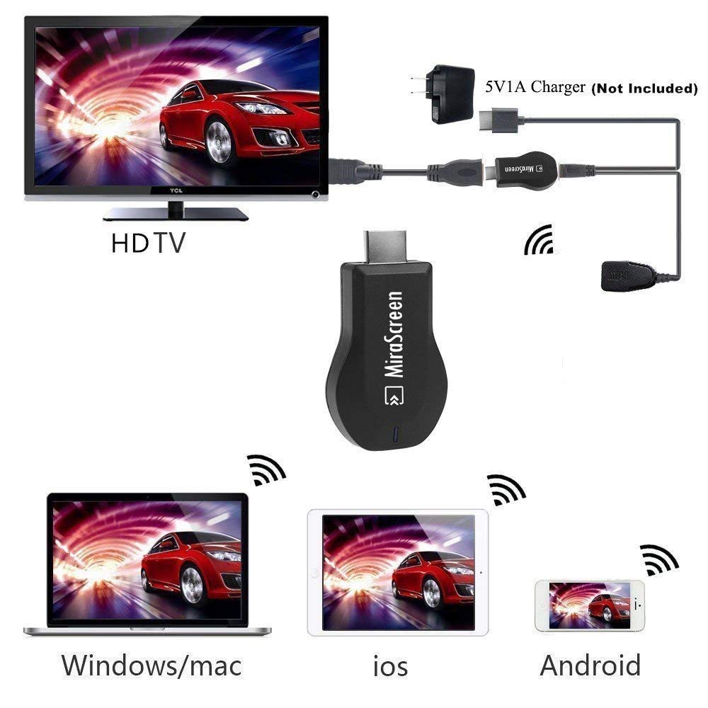 Thiết bị HDMI không dây chuyển tín hiệu lên TV MiraScreen E8 Airplay - Tốc Độ Kết Nối Siêu Nhanh