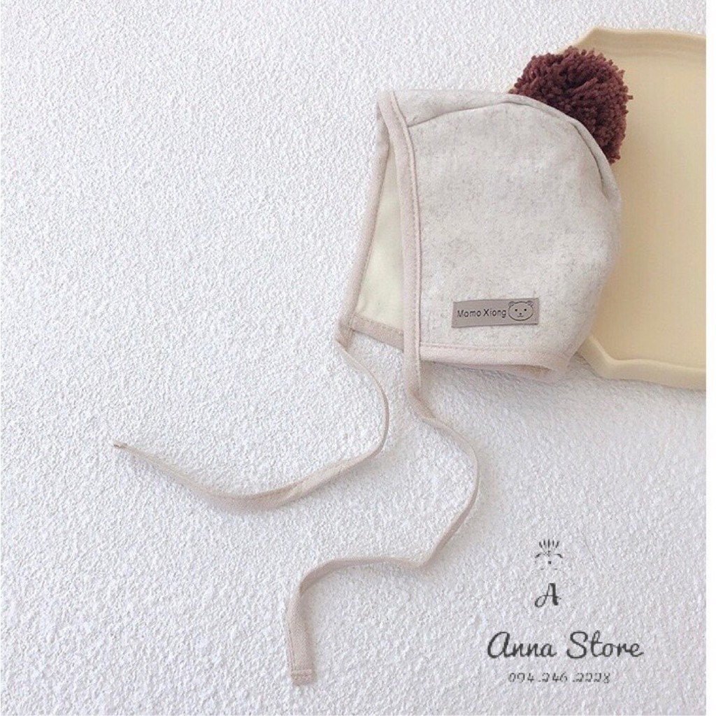 MUP 28 : Mũ có dây cài quả bóng cho bé 3m - 2t [ anna kids ]