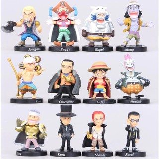 Bộ Đồ Chơi: 12 Mô Hình Nhân Vật Trong Truyện One Piece Có Giá Đỡ- Mẫu 02