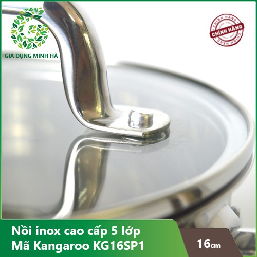 [Mã ELHADEV giảm 4% đơn 300K] Nồi inox cao cấp 16cm 5 lớp Kangaroo KG16SP1