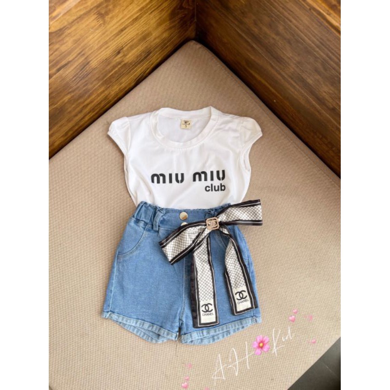 set áo cánh tiên quần jean cho bé gái